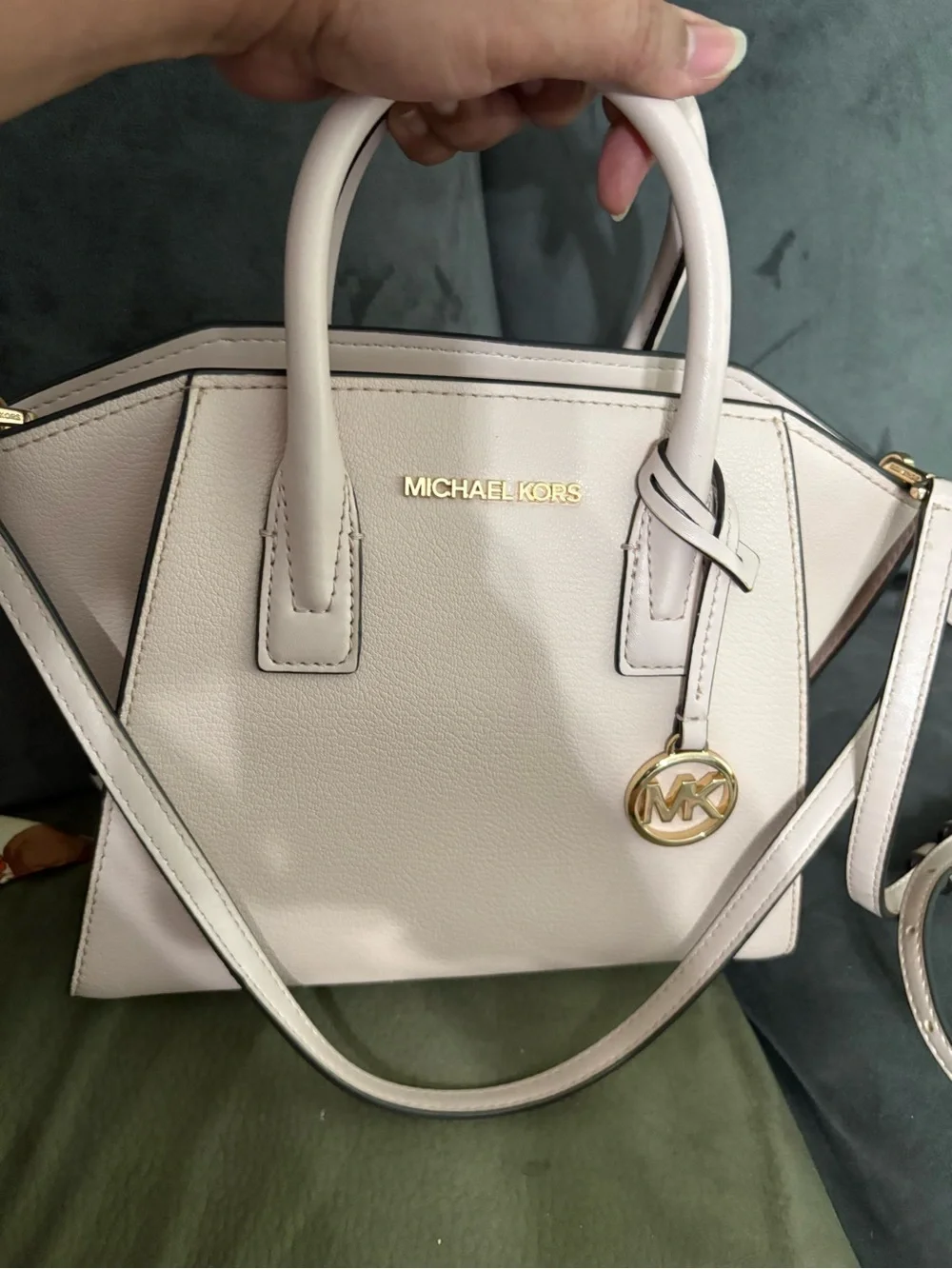Michael Kors Blush Leather Satchel with Gold Hardware